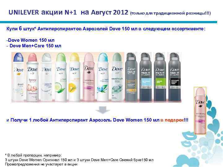UNILEVER акции N+1 на Август 2012 (только для традиционной розницы!!!) Купи 6 штук* Антиперспирантов