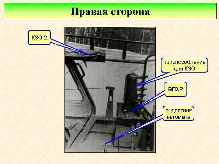 Правая сторона КЗО 2 приспособление для КЗО ВПХР подпятник автомата 