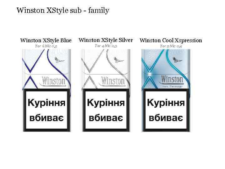 Winston XStyle sub - family From september’ 13 Winston XStyle Blue Winston XStyle Silver