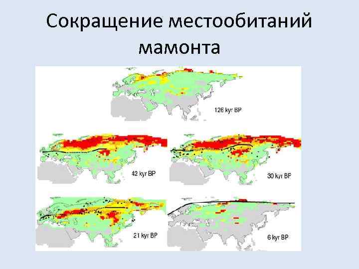 Сокращение местообитаний мамонта 