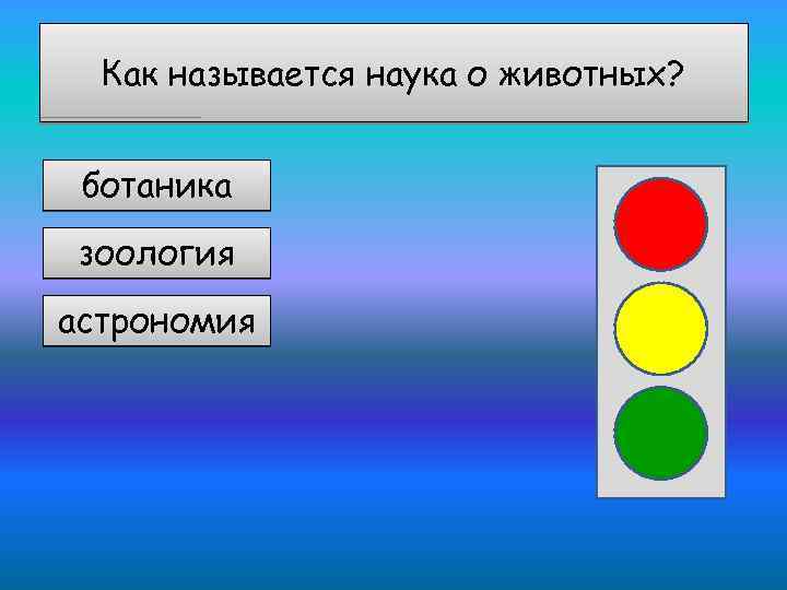 Как называется наука о животных? ботаника зоология астрономия 