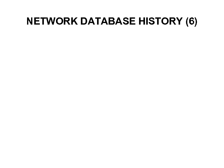 NETWORK DATABASE HISTORY (6) 
