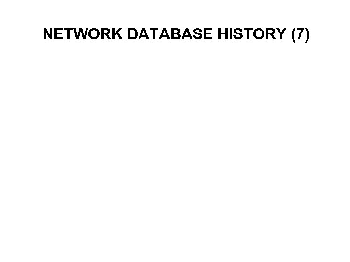 NETWORK DATABASE HISTORY (7) 