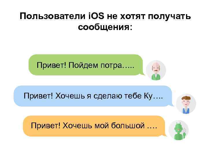 Пользователи i. OS не хотят получать сообщения: Привет! Пойдем потра…. . Привет! Хочешь я