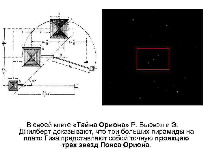 В своей книге «Тайна Ориона» Р. Бьювэл и Э. Джилберт доказывают, что три больших