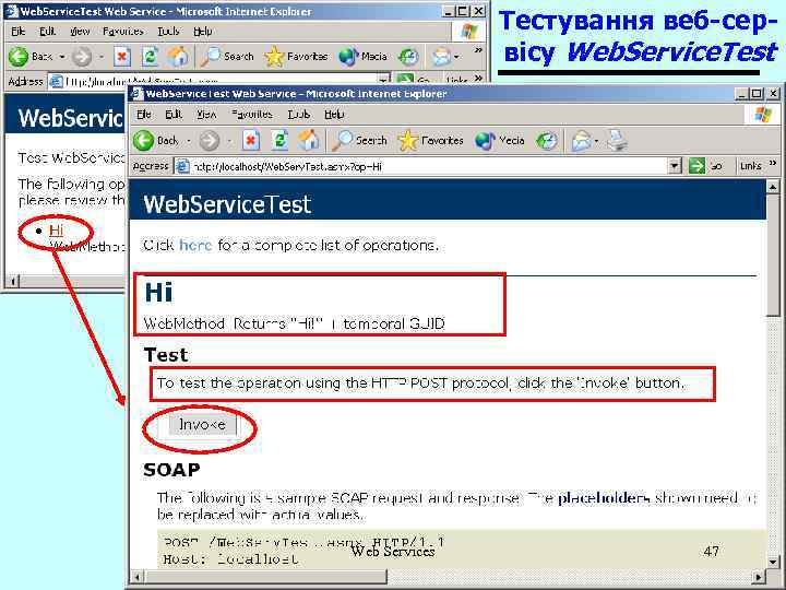 Тестування веб-сервісу Web. Service. Test Web Services 47 