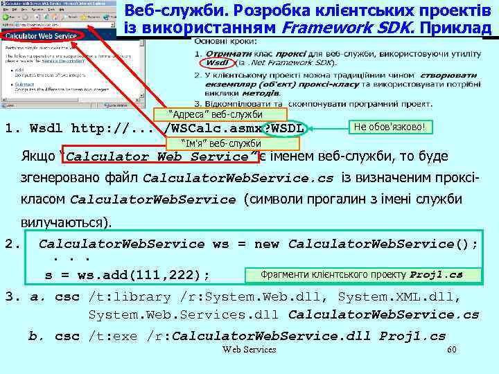 Веб-служби. Розробка клієнтських проектів із використанням Framework SDK. Приклад “Адреса” веб-служби 1. Wsdl http: