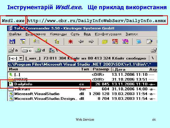 Інструментарій Wsdl. exe. Ще приклад використання Wsdl. exe http: //www. cbr. ru/Daily. Info. Web.