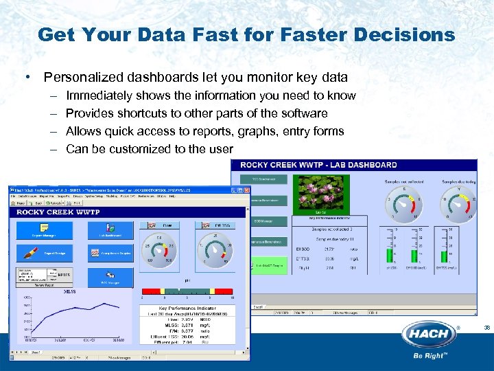 Get Your Data Fast for Faster Decisions • Personalized dashboards let you monitor key