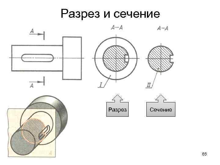 Разрез и сечение Разрез Сечение 65 