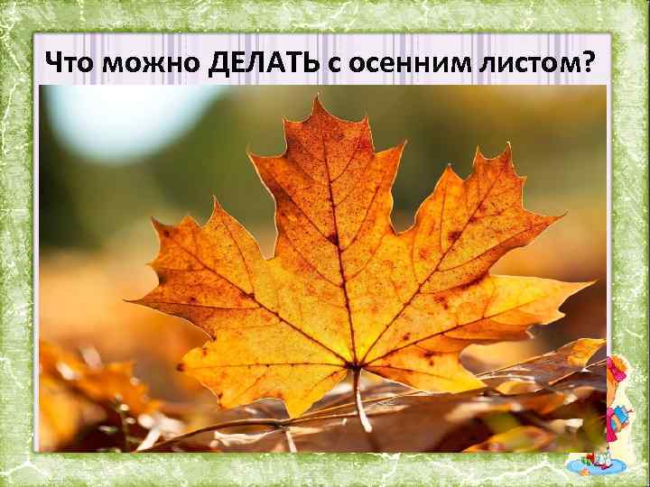 Что можно ДЕЛАТЬ с осенним листом? 