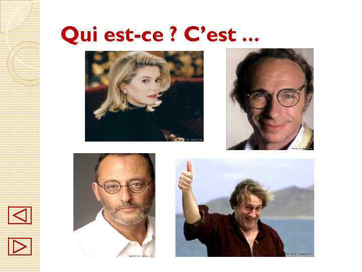 Qui est-ce ? C’est. . . 