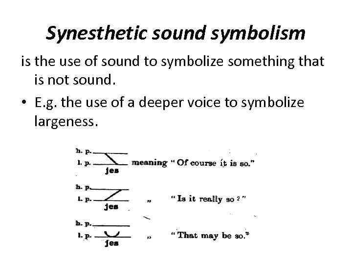 Synesthetic sound symbolism is the use of sound to symbolize something that is not