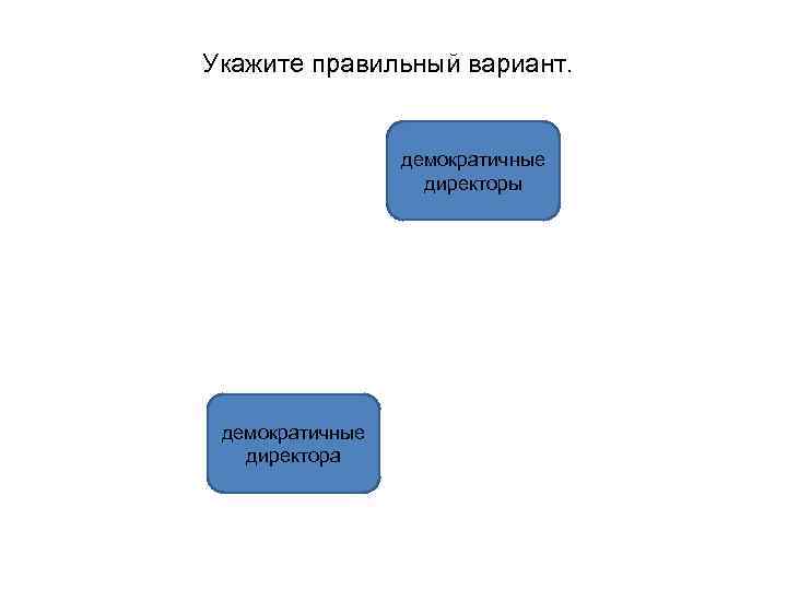 Укажите правильный вариант. демократичные директоры демократичные директора 