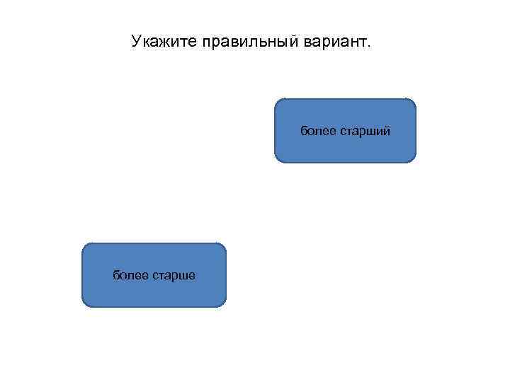 Укажите правильный вариант. более старший более старше 