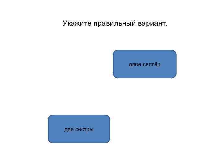 Укажите правильный вариант. двое сестёр две сестры 