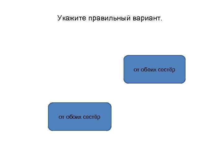 Укажите правильный вариант. от обеих сестёр от обоих сестёр 