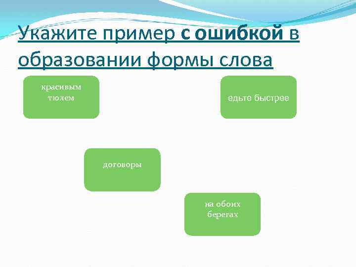 Найдите ошибку в образовании слов. Форма слова красивый. Формы образования слова красиво. Красивее форма слова. Укажите пример с ошибкой в образовании формы слова красивый тюль.