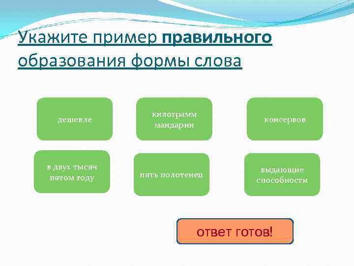 Укажите пример правильного образования формы слова дешевле в двух тысяч пятом году килограмм мандарин