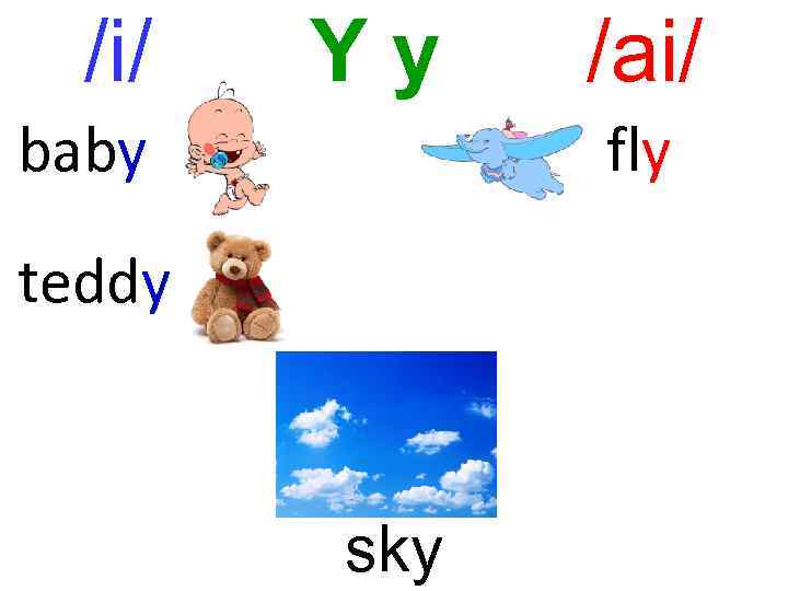 /i/ Yy baby /ai/ fly teddy sky 