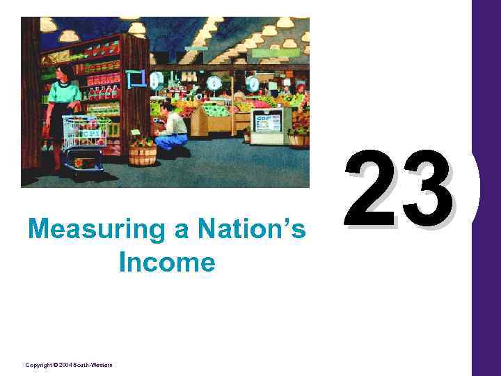 Measuring a Nation’s Income Copyright © 2004 South-Western 23 