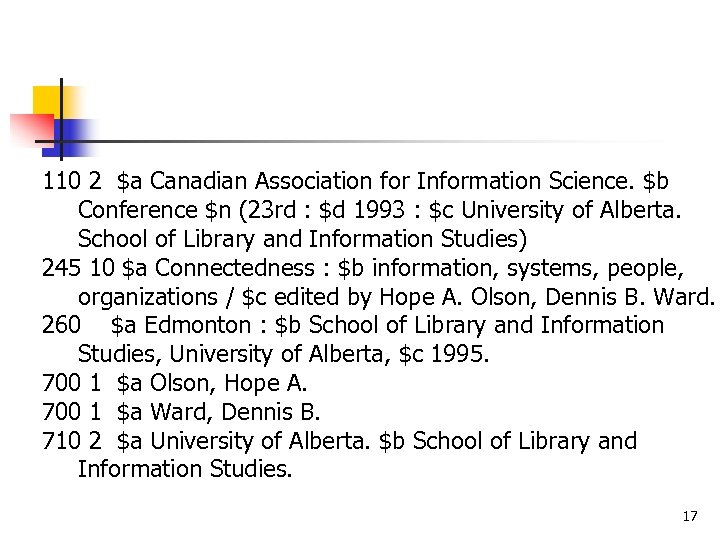 110 2 $a Canadian Association for Information Science. $b Conference $n (23 rd :