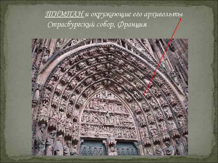 ТИМПАН и окружающие его архивольты Страсбургский собор, Франция 