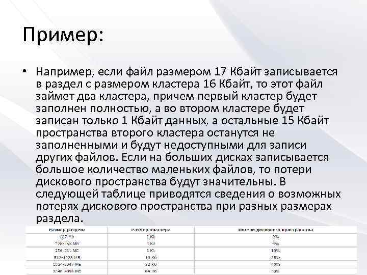 Сколько кластеров занимает файл