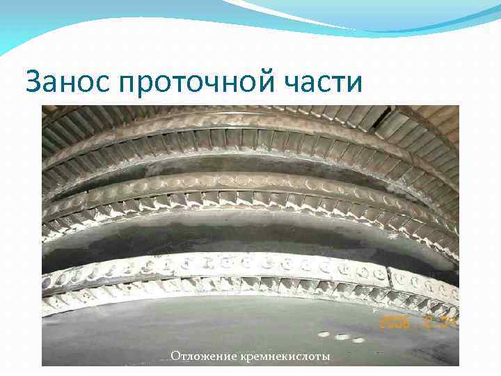 Занос проточной части Отложение кремнекислоты 