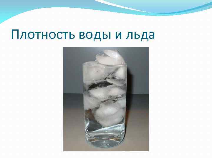 Плотность воды и льда 