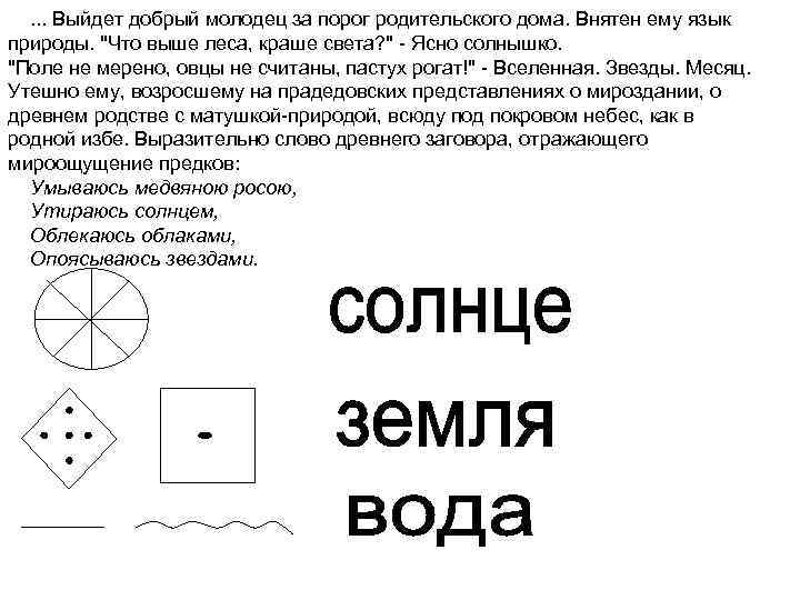  . . . Выйдет добрый молодец за порог родительского дома. Внятен ему язык