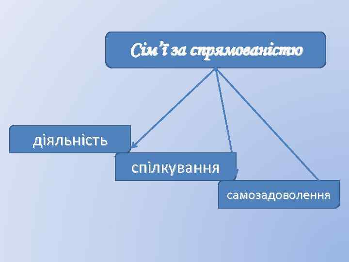 Сім’ї за спрямованістю діяльність спілкування самозадоволення 