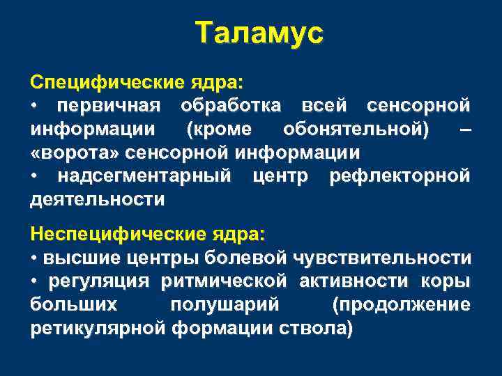 Таламус функции. Специфические ядра таламуса. Специфические и неспецифические ядра таламуса. Ядра таламуса специфические и неспецифические ассоциативные. Ядра таламуса и их функции специфические и неспецифические.