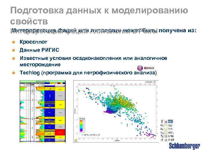Подготовка данных к моделированию свойств Интерпретация фаций или литологии в Petrel Интерпретация фаций /литологии