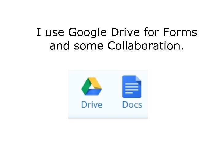 I use Google Drive for Forms and some Collaboration. 