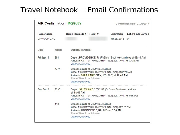 Travel Notebook – Email Confirmations 