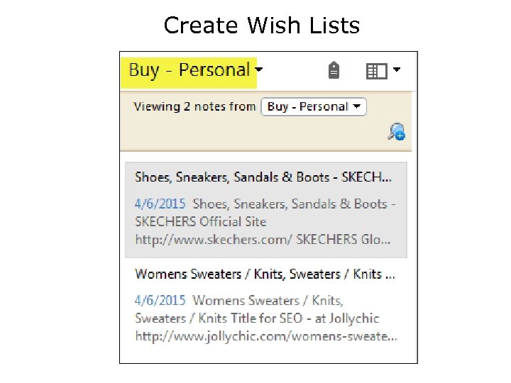 Create Wish Lists 