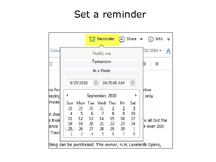 Set a reminder 