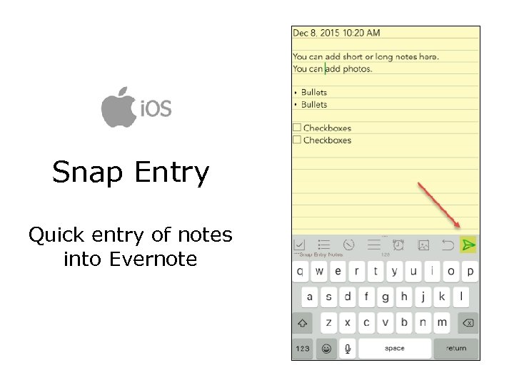 Snap Entry Quick entry of notes into Evernote 