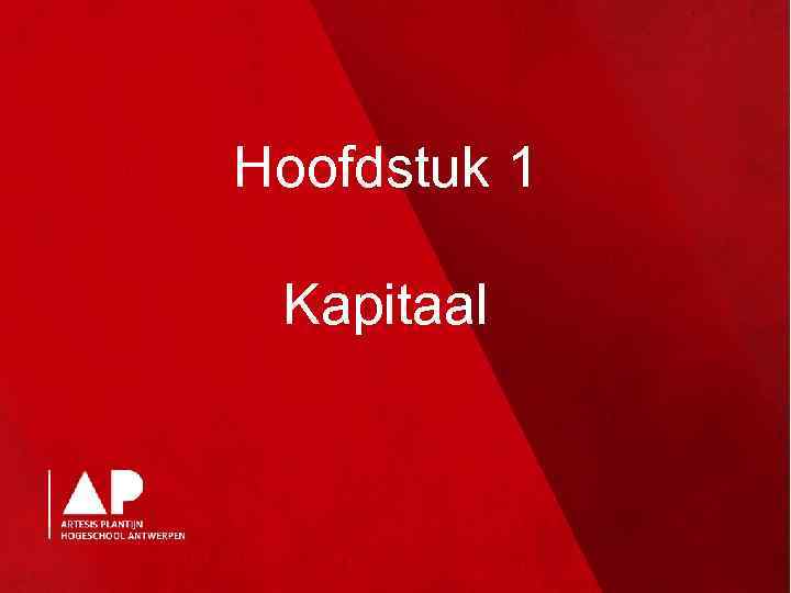 Hoofdstuk 1 Kapitaal 