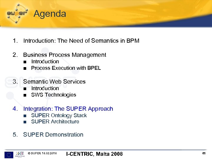 Agenda 1. Introduction: The Need of Semantics in BPM 2. Business Process Management ■