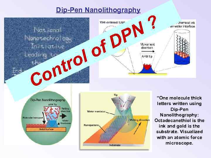 Dip-Pen Nanolithography f o l ro t n ? N P D o C