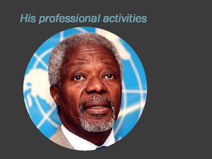 His professional activities 