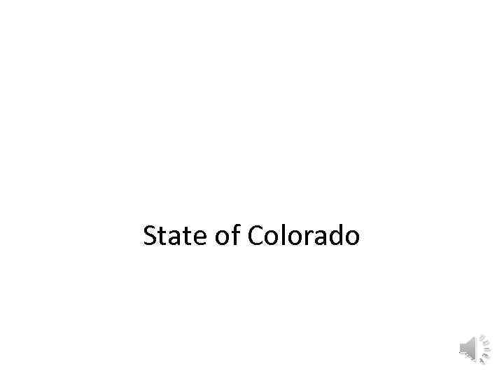 State of Colorado 