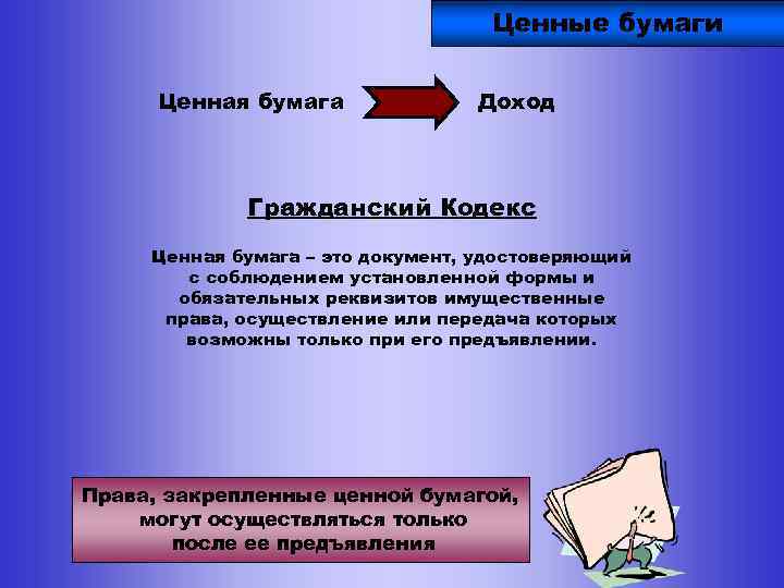 Ценные бумаги обществознание. Ценные бумаги Гражданский кодекс. Презентация по обществу на тему ценные бумаги. Ценные бумаги Обществознание 11 класс.