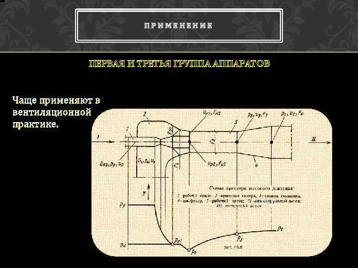 ПРИМЕНЕНИЕ ПЕРВАЯ И ТРЕТЬЯ ГРУППА АППАРАТОВ Чаще применяют в вентиляционной практике. 