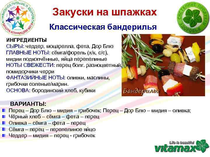 Закуски на шпажках Классическая бандерилья ИНГРЕДИЕНТЫ СЫРЫ: чеддер, моцарелла, фета, Дор Блю ГЛАВНЫЕ НОТЫ: