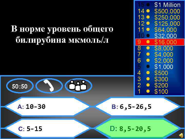 $16, 000 В норме уровень общего билирубина мкмоль/л 50: 50 15 14 13 12