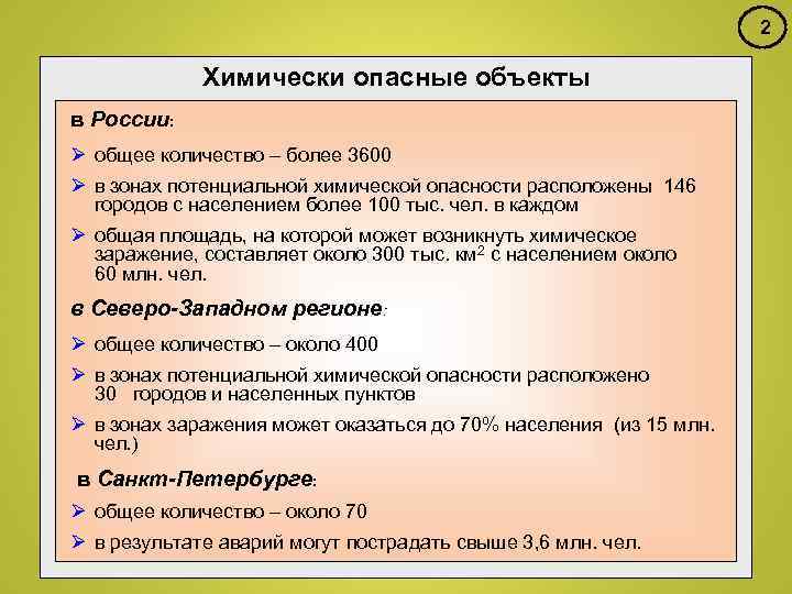 Контрольная работа по теме Химически опасные объекты РФ и аварии на них