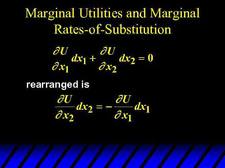 Marginal Utilities and Marginal Rates-of-Substitution rearranged is 